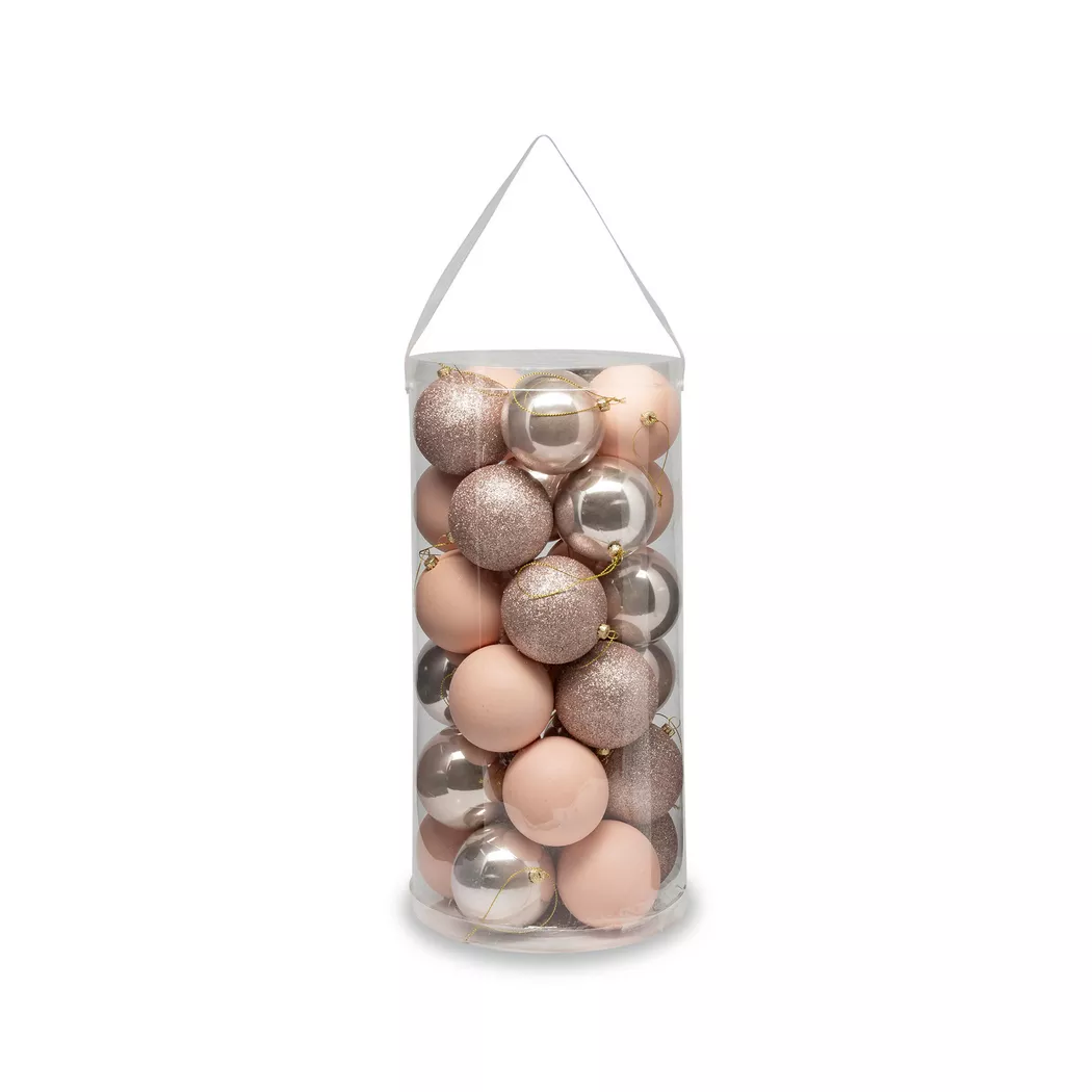 Manor - Weihnachtskugel Set, 8 cm durchm., Puderrosa