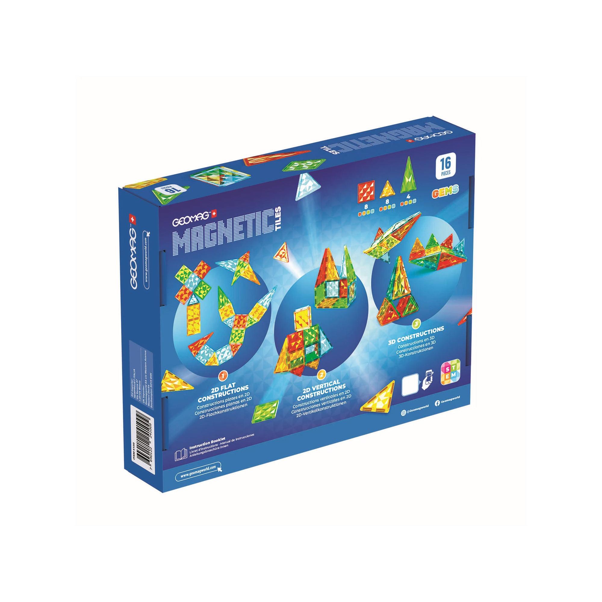 Geomag  Magnetic Tiles Gems, 16 Teile 