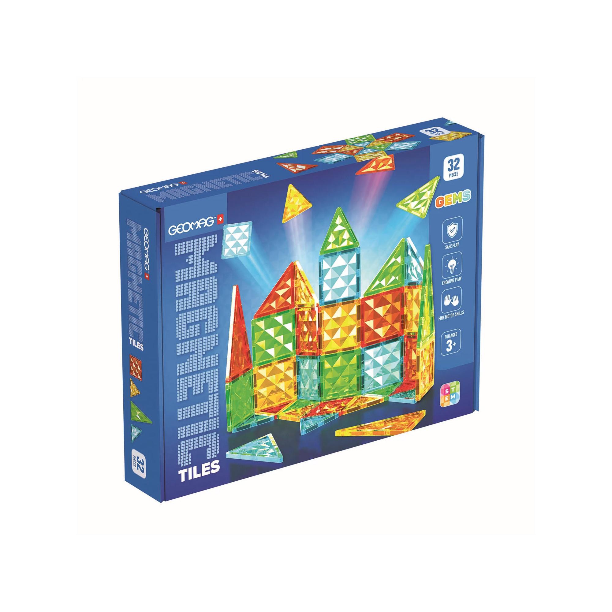 Geomag  Magnetic Tiles Gems, 32 pezzi 