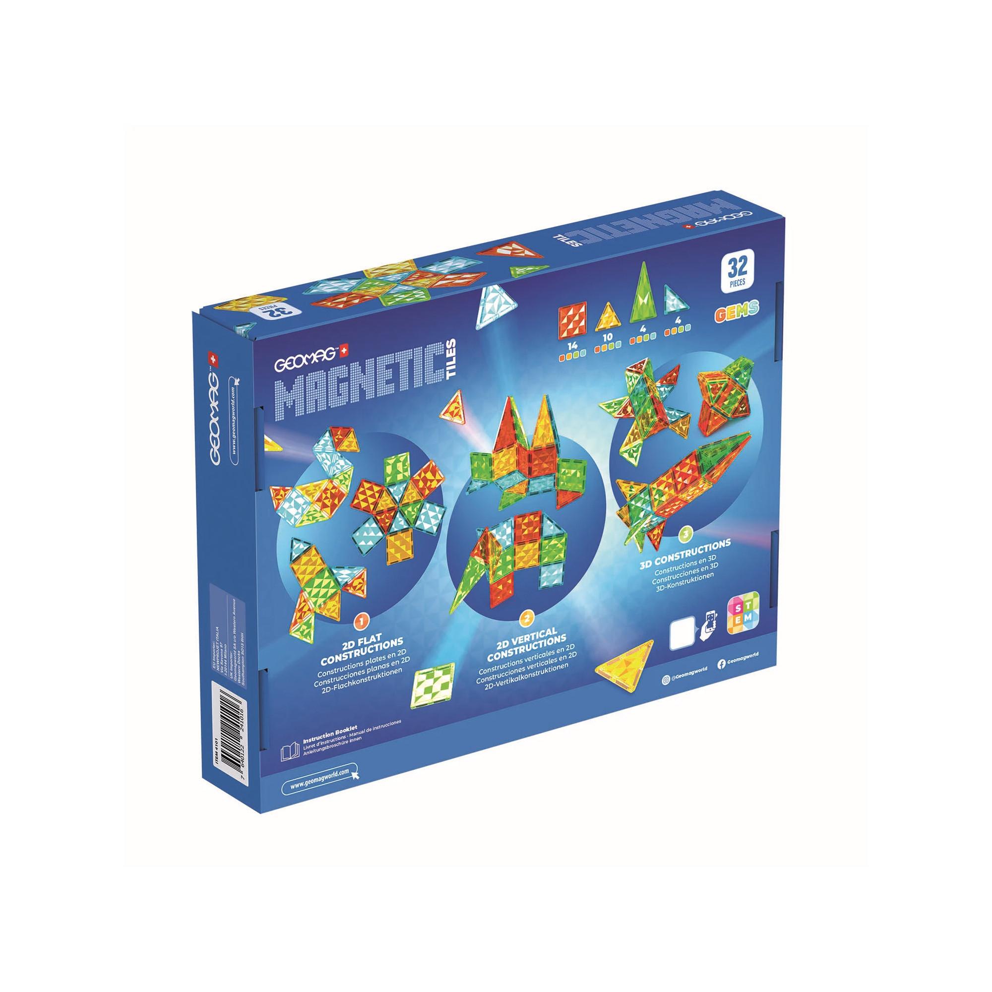 Geomag  Magnetic Tiles Gems, 32 Teile 