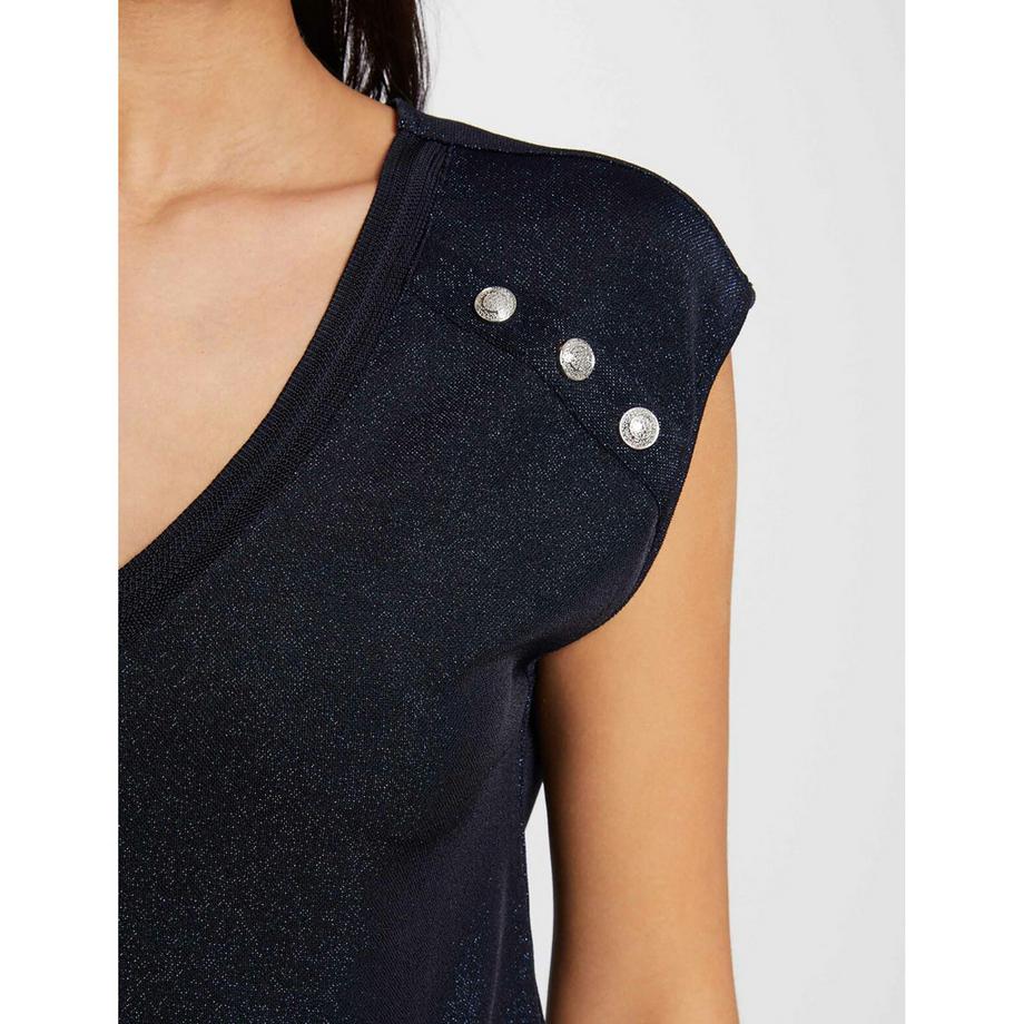 MORGAN T-shirt à boutons décoratifs  