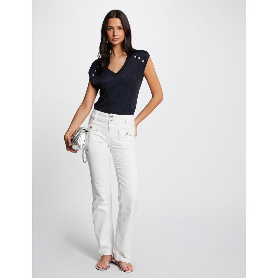 MORGAN T-shirt à boutons décoratifs  