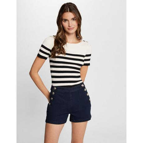 MORGAN Short en jean taille haute avec bouton  