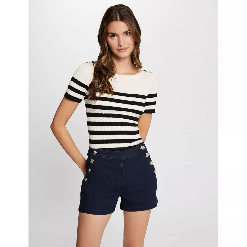 Morgan - Shorts, für Damen, Blau Denim, Größe 34