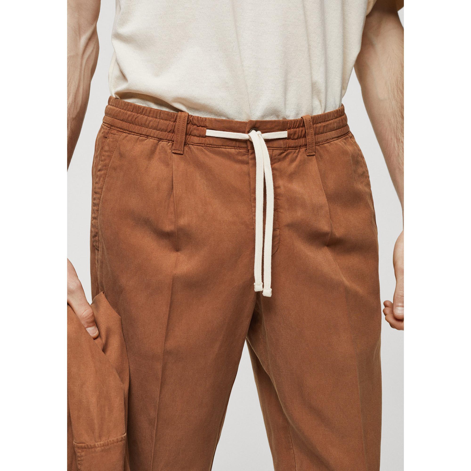 Mango Man Pantaloni Uomo Relaxed Loose Fit con Coulisse  