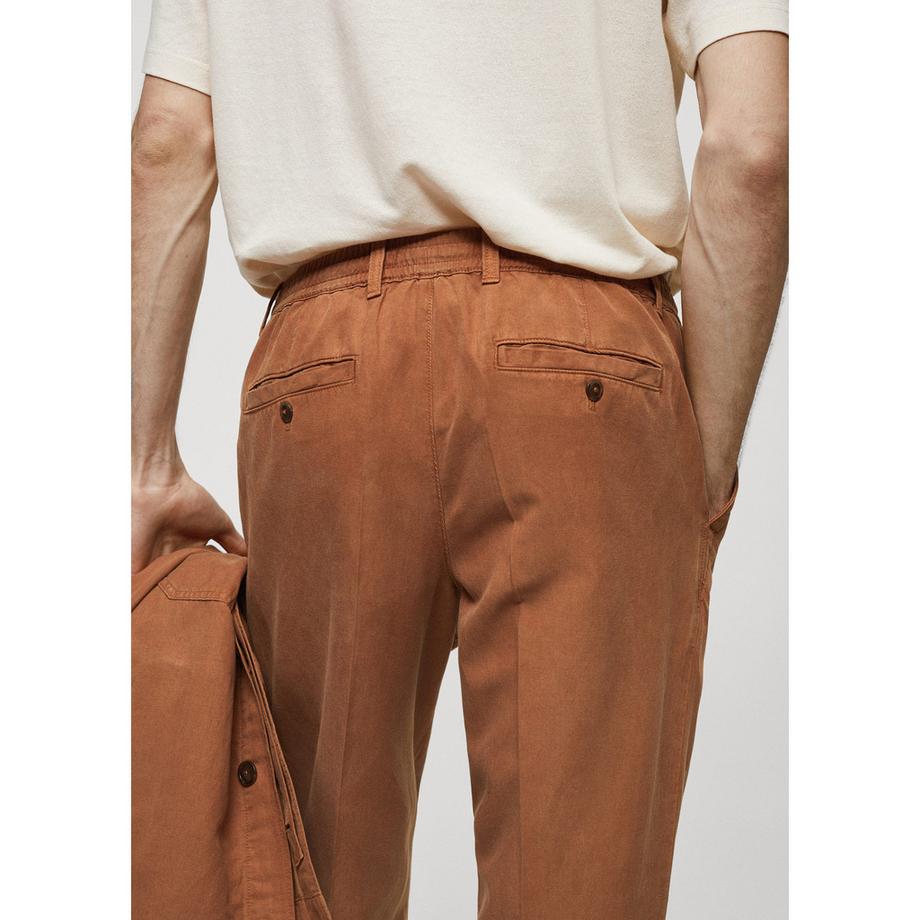 Mango Man Pantaloni Uomo Coulisse Vestibilità Rilassata Ampia  