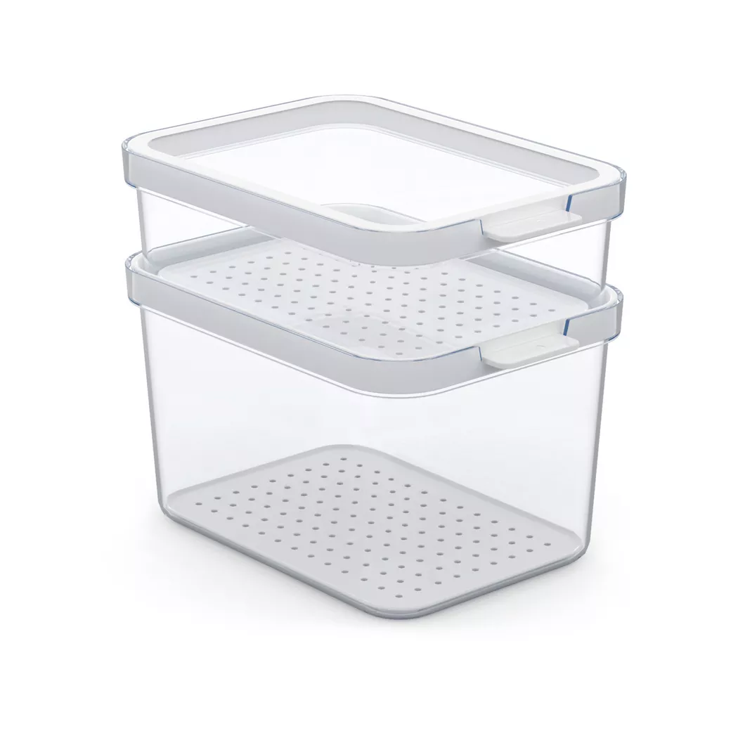 Rotho – Kühlschrankbehälter-Set, 20X14X17CM, Weiss