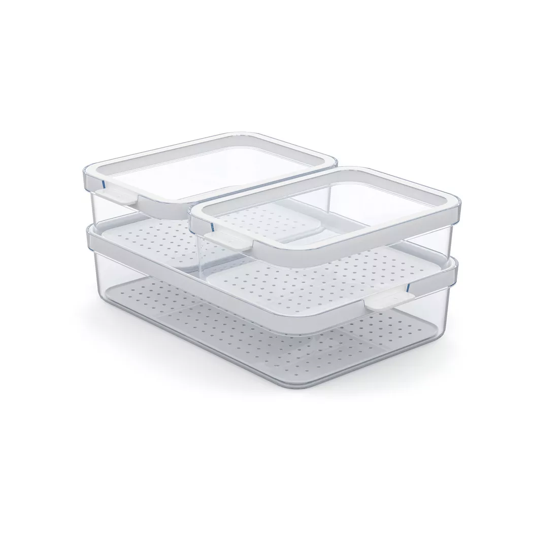 Rotho – Kühlschrankbehälter-Set, 28X20X12CM, Weiss