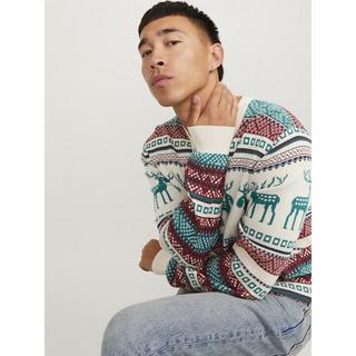 JACK & JONES JJXMAS SNOWBALL KNIT CREW NECK Pull 