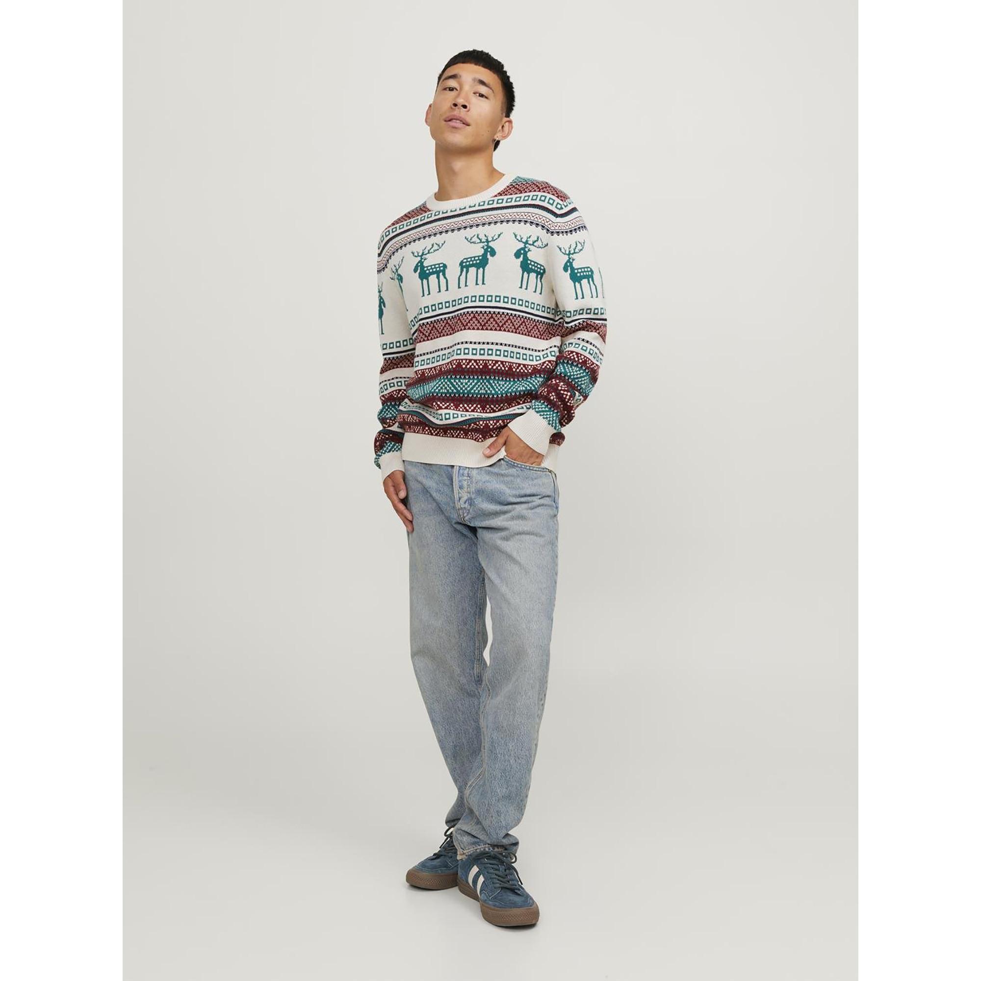 JACK & JONES JJXMAS SNOWBALL KNIT CREW NECK Maglione 