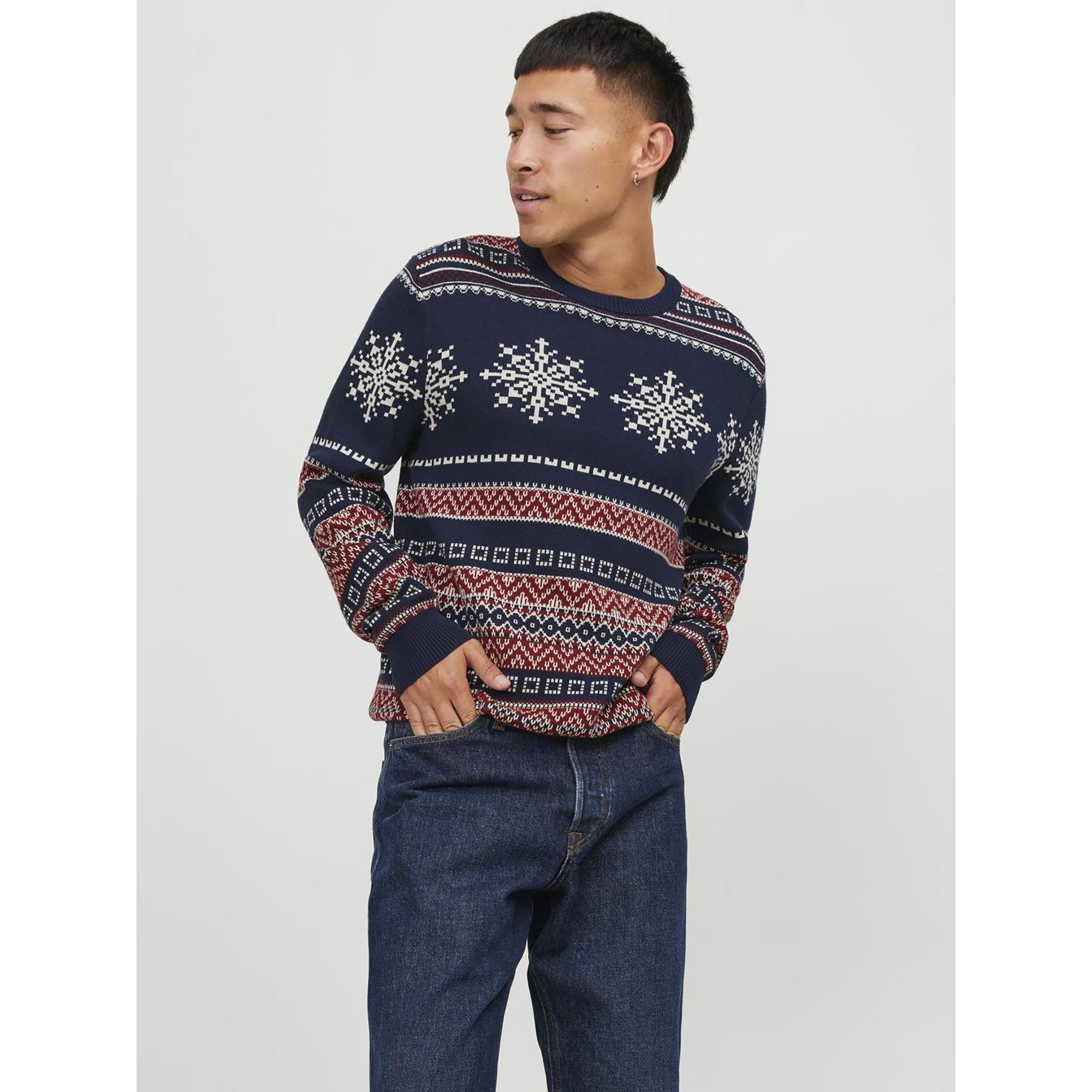 JACK & JONES JJXMAS SNOWBALL KNIT CREW NECK Pullover 