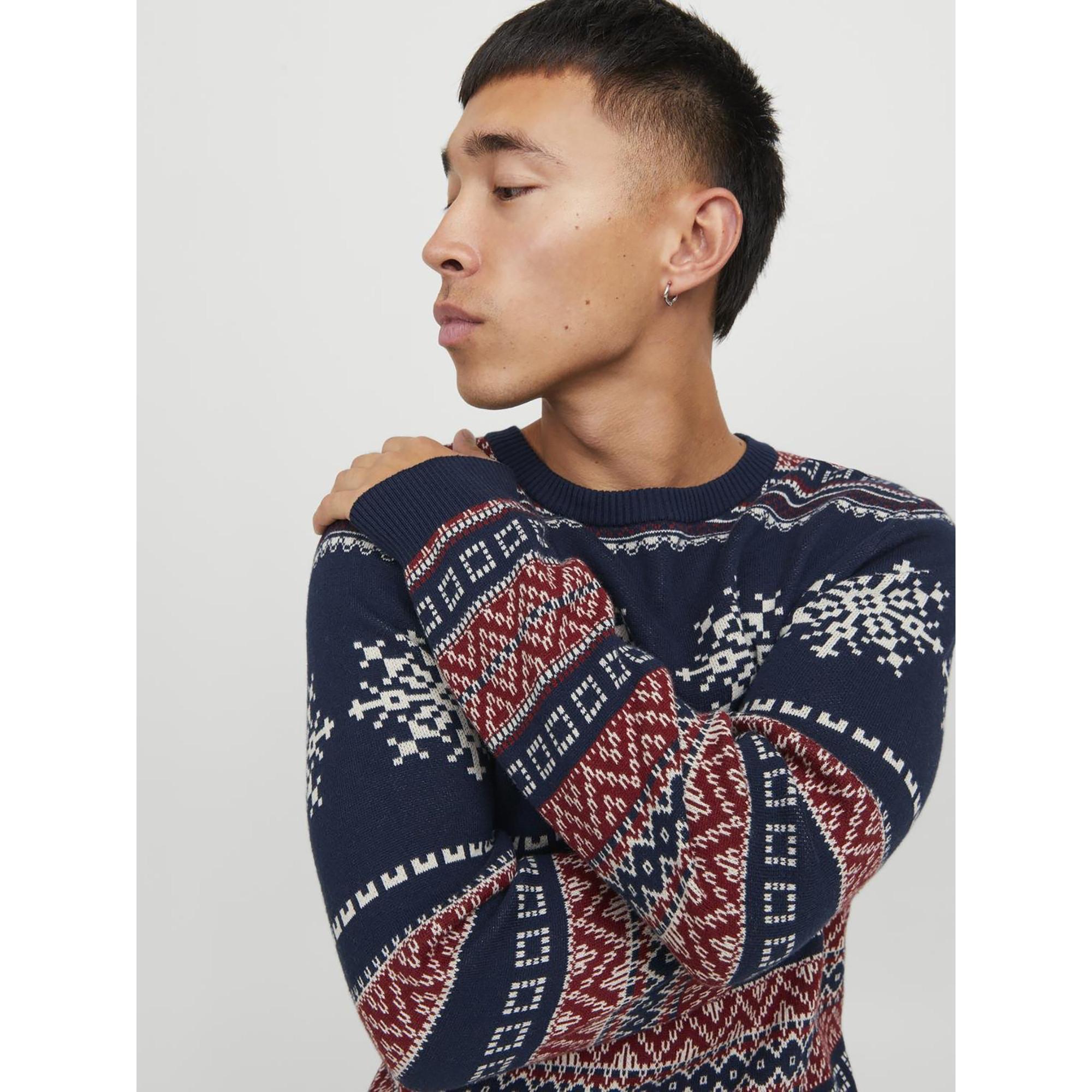 JACK & JONES JJXMAS SNOWBALL KNIT CREW NECK Pull 