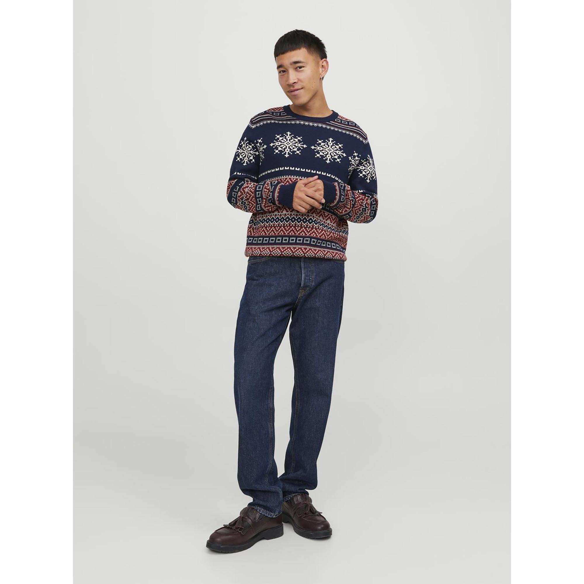 JACK & JONES JJXMAS SNOWBALL KNIT CREW NECK Pull 