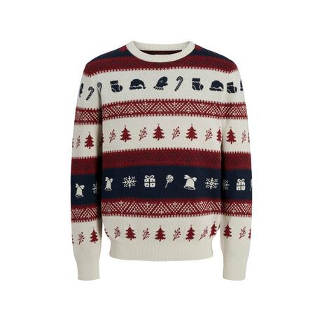 JACK & JONES JJXMAS SNOWBALL KNIT CREW NECK Pull 