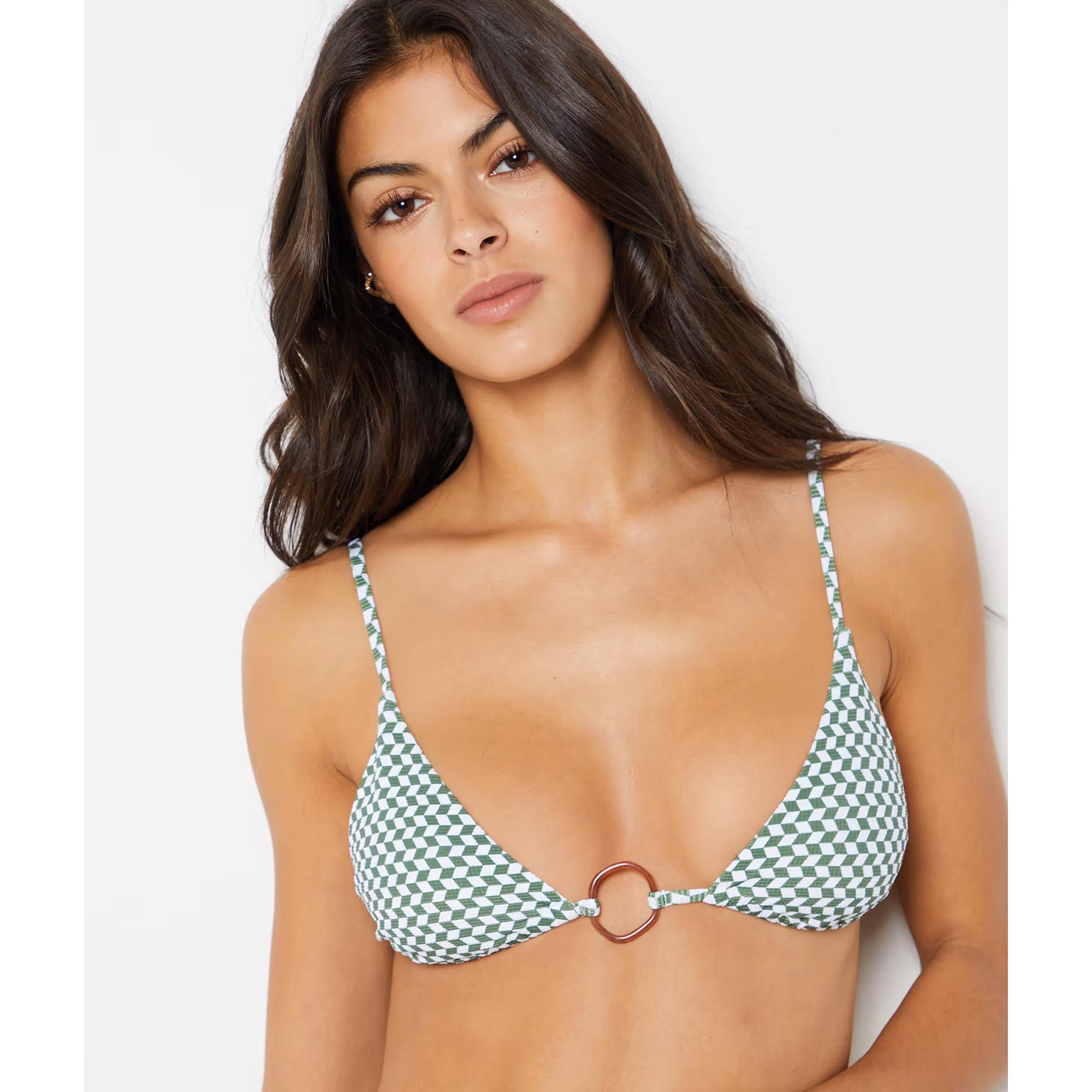 Image of Bikini Oberteil, Triangel Damen Grün Bedruckt 36