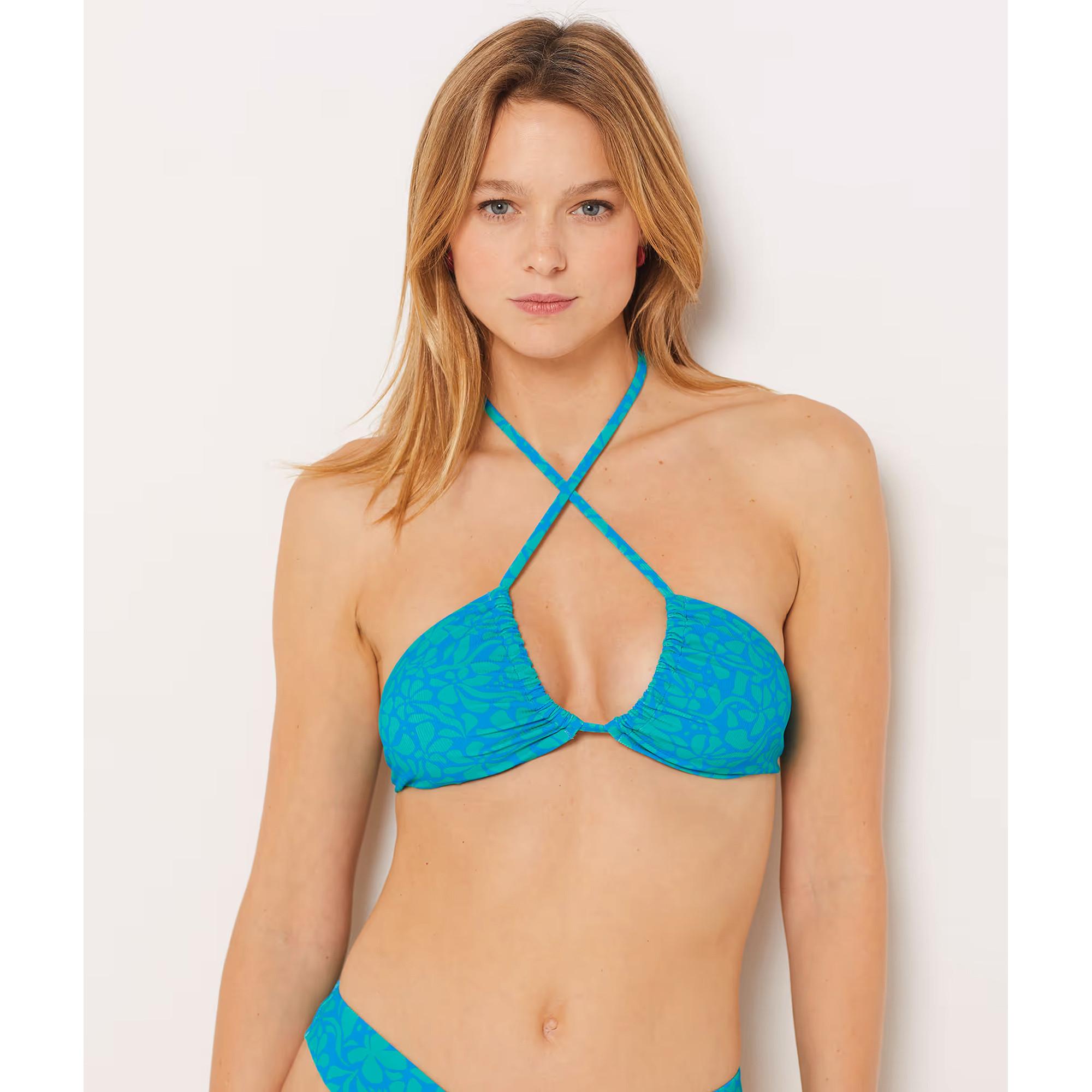 Image of Bandeau-top, Verstärkung Damen Blau Bedruckt 36