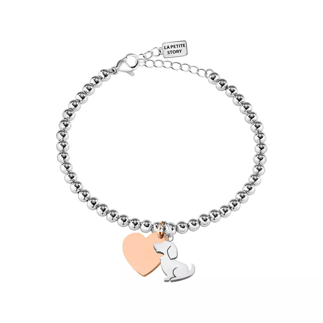 La Petite Story - Armband, Dog & Kitty, 17+3CM, Silber
