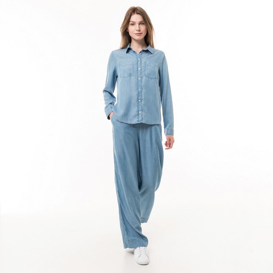 Manor Woman Camicetta Maniche Lunghe Effetto Denim  