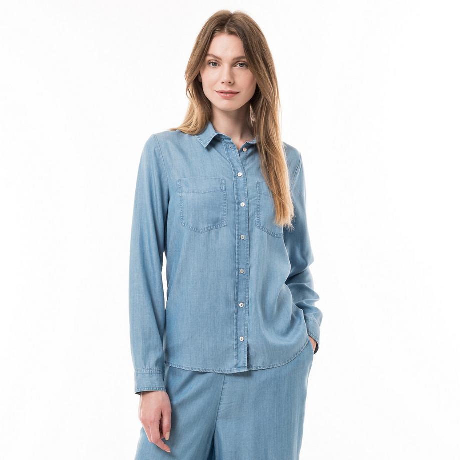 Manor Woman Camicetta Maniche Lunghe Effetto Denim  