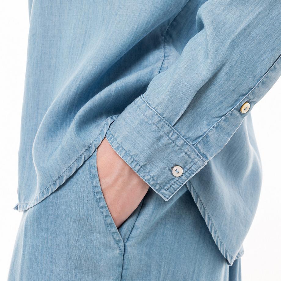 Manor Woman Camicetta Maniche Lunghe Effetto Denim  