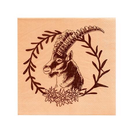 Kadastar Servietten, 20 Stück Steinbock Kranz 