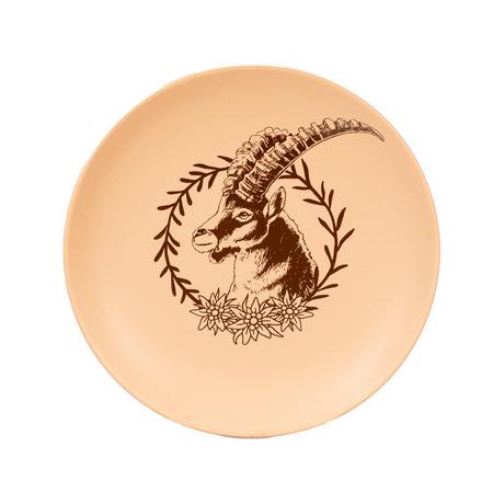 Kadastar Assiette à fondue fromage Couronne de bouquetin 