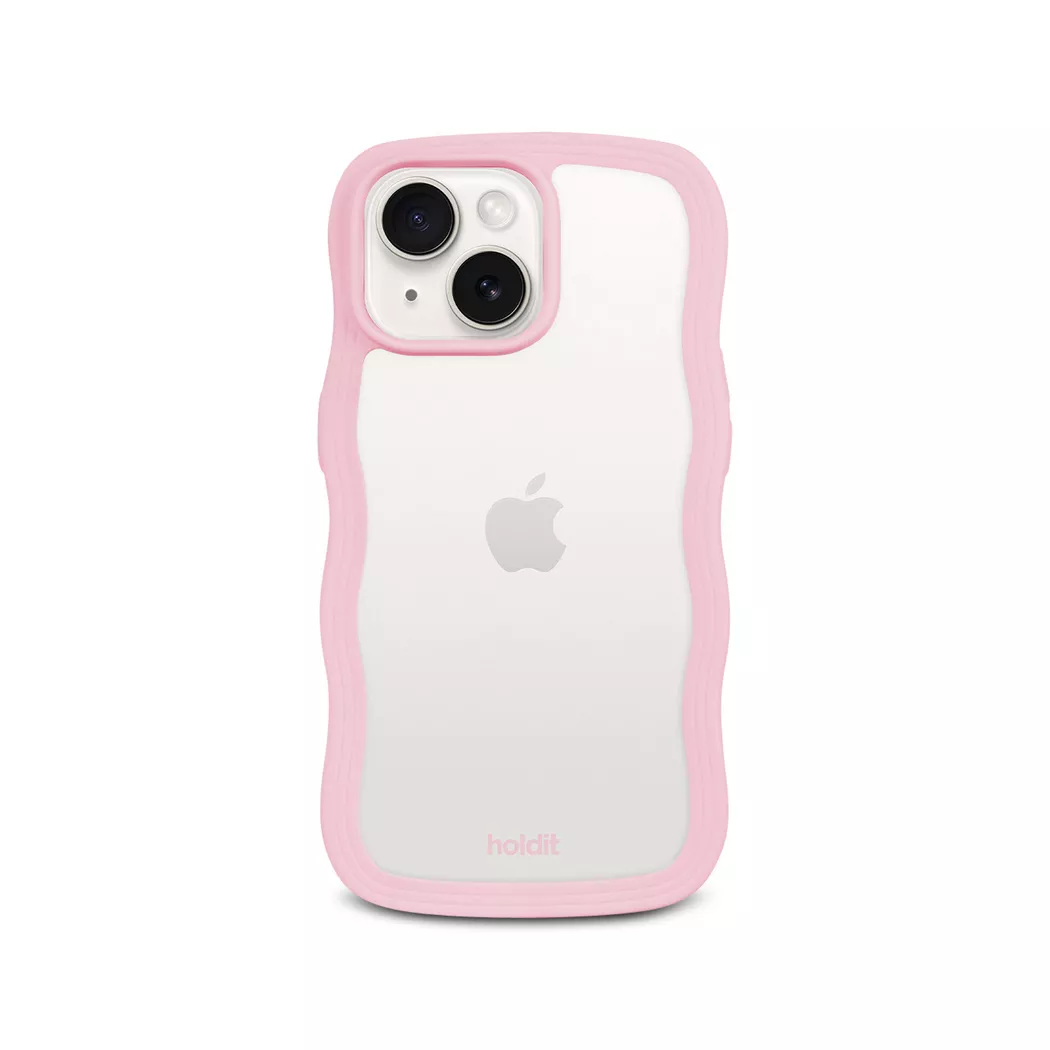 Holdit iPhone 15 Pro Wavy Deksel - Pink