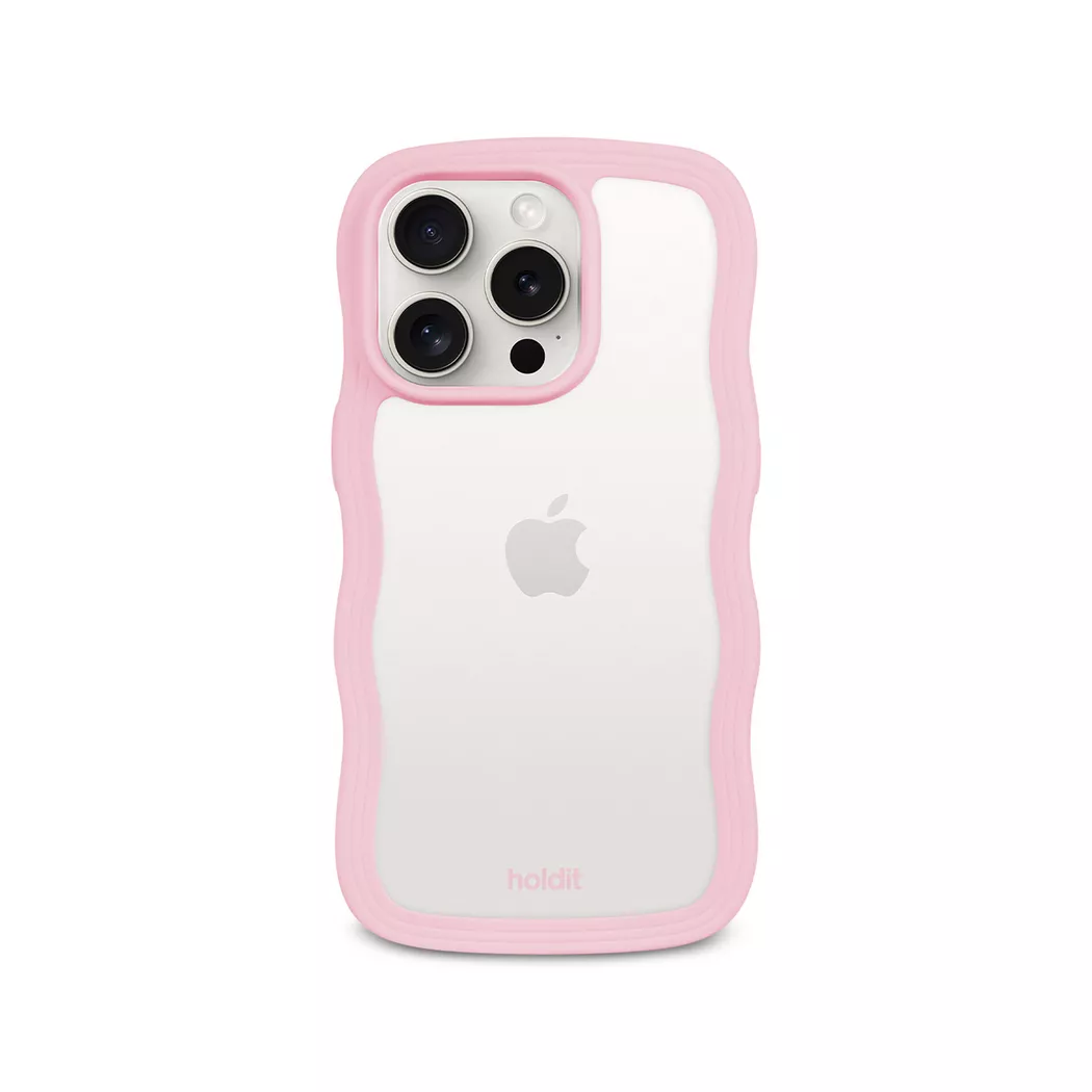 Holdit iPhone 15 Pro Wavy Deksel - Pink 4