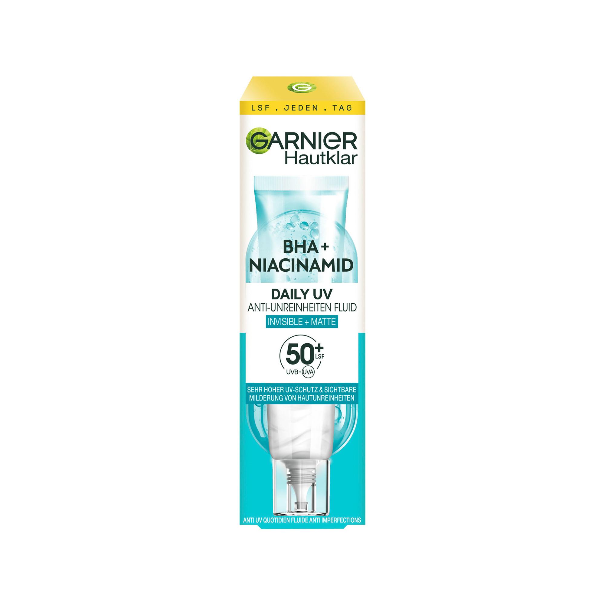 GARNIER BHA + Niacinamid Daily-UV Anti-Unreinheiten Fluid Invisible + Matt LSF 50+ 