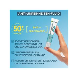 GARNIER BHA + Niacinamid Daily-UV Fluido anti-impurità Invisibile + Opaco SPF 50+ 