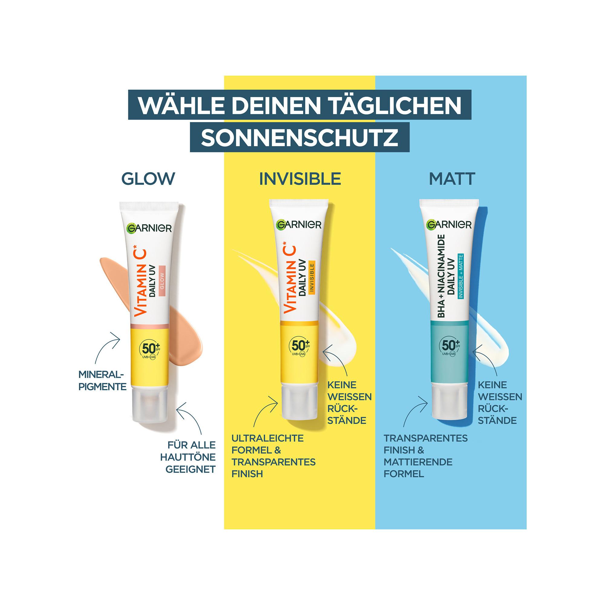 GARNIER BHA + Niacinamid Daily-UV Anti-Unreinheiten Fluid Invisible + Matt LSF 50+ 