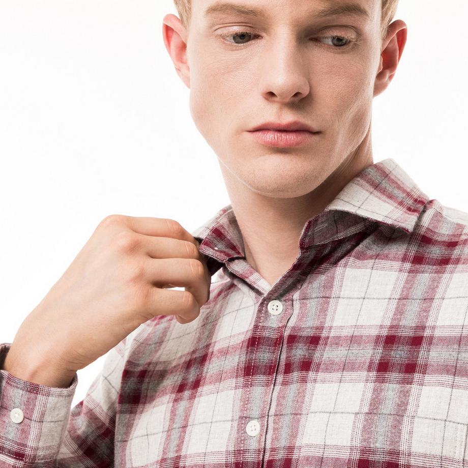 Manor Man Classic Fit Langarm Flanellhemd  