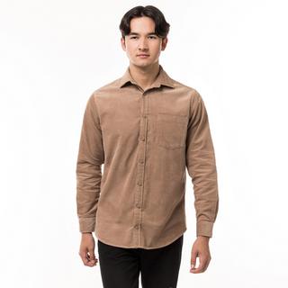 Manor Man Cord Classic Fit Langarm Hemd  