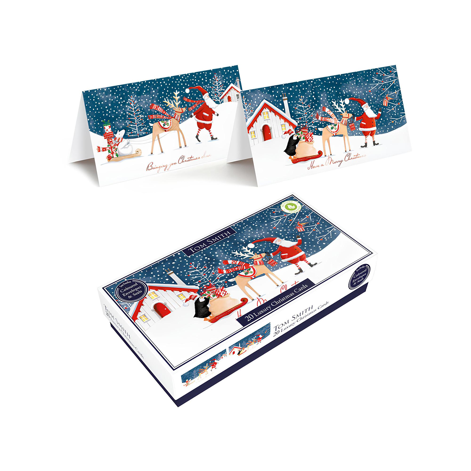 Tom Smith Cartes de voeux de Noël Slim Whim Walk Assortiert 