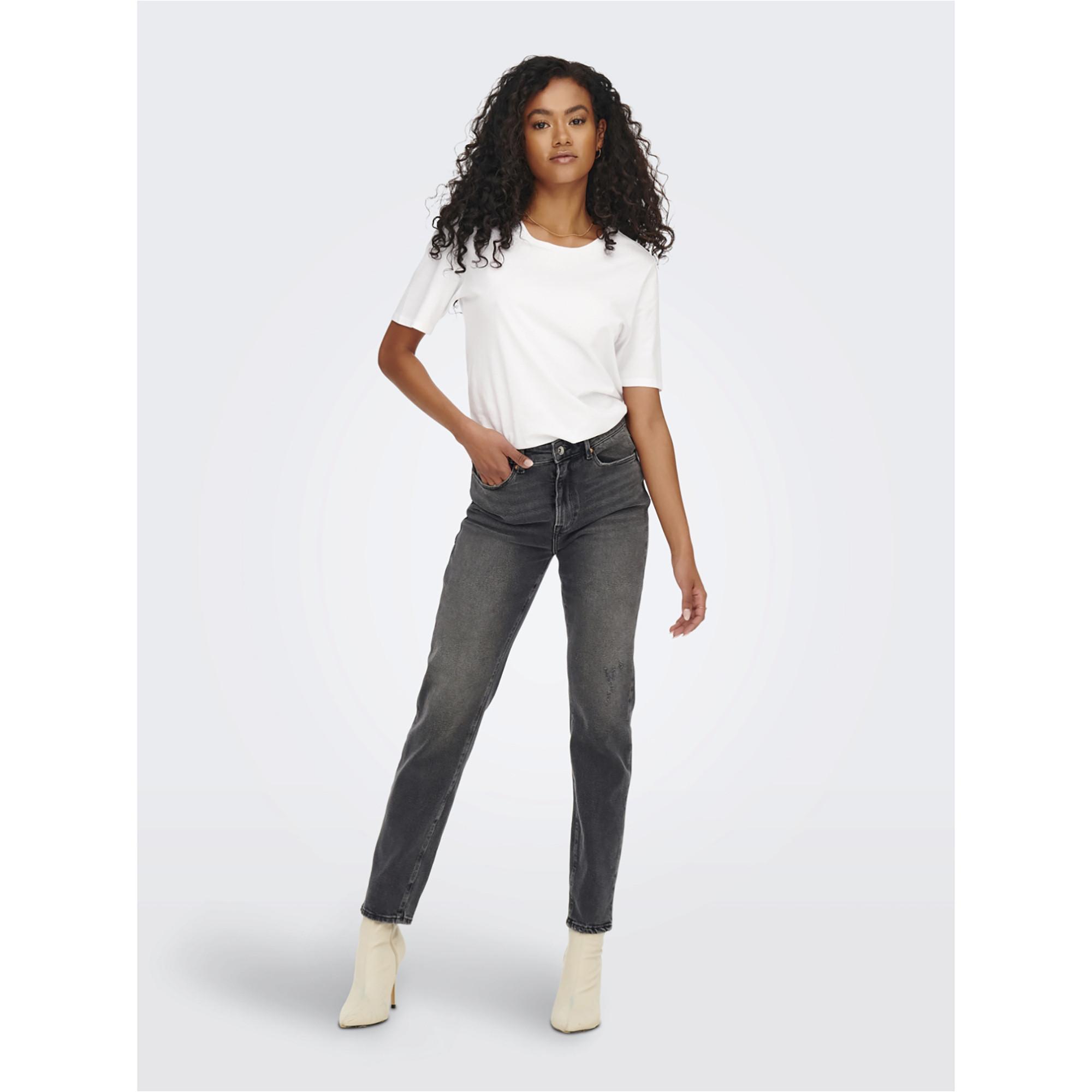 ONLY Jean Taille Haute Longueur Cheville Coupe Droite  