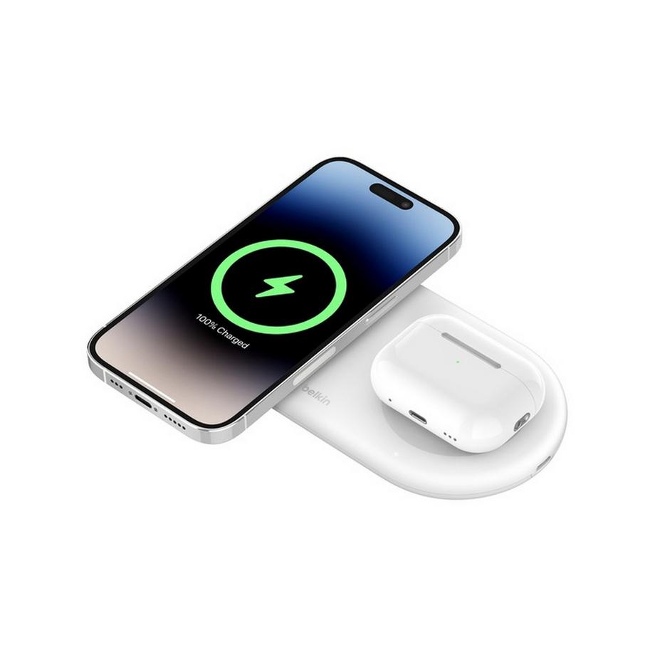 belkin Boost Charge Pro 2-in-1 Wireless Charging Pad with Qi2 Adattatore USB 