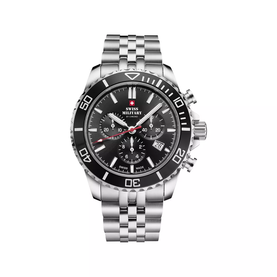 Swiss Military - Chronograph Uhr, 43mm, Silber