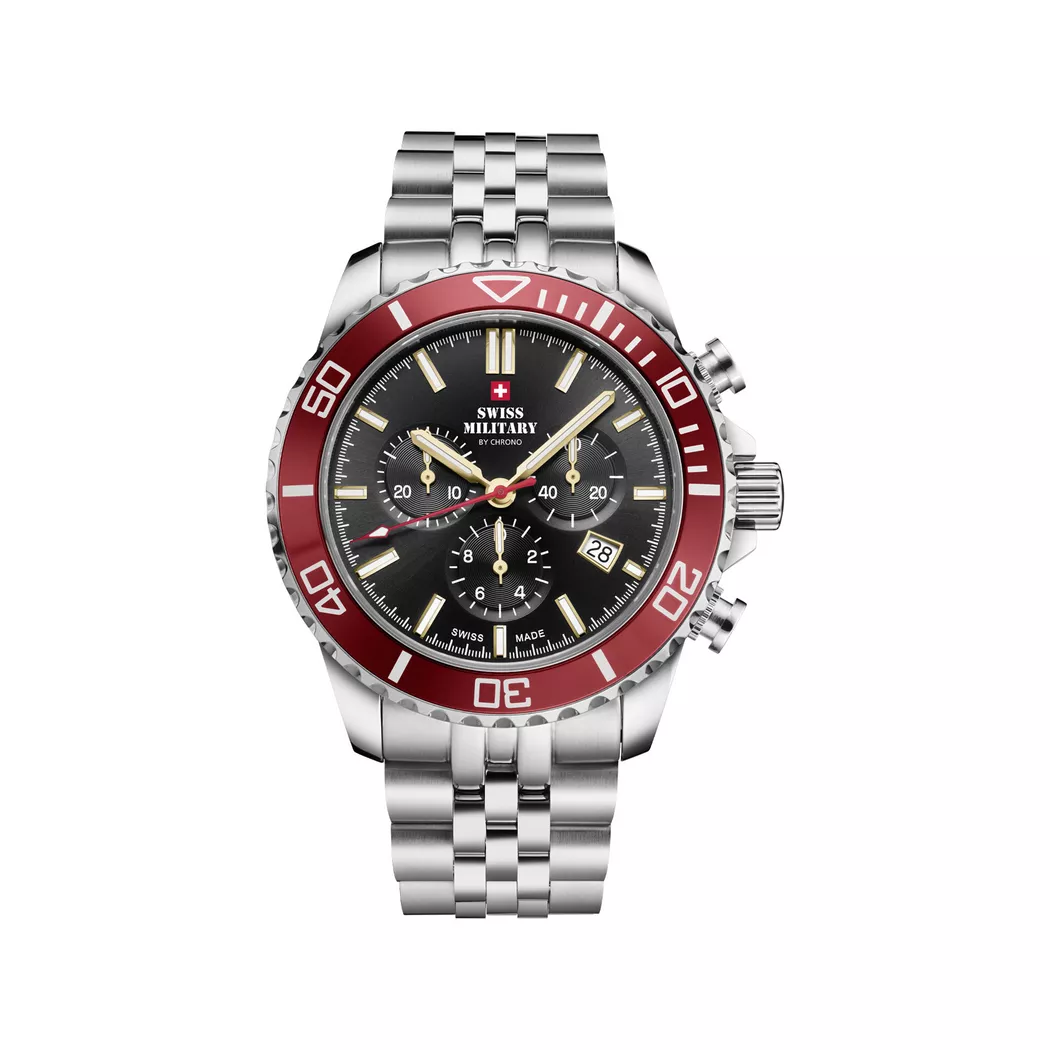 Swiss Military - Chronograph Uhr, 43mm, Silber 3