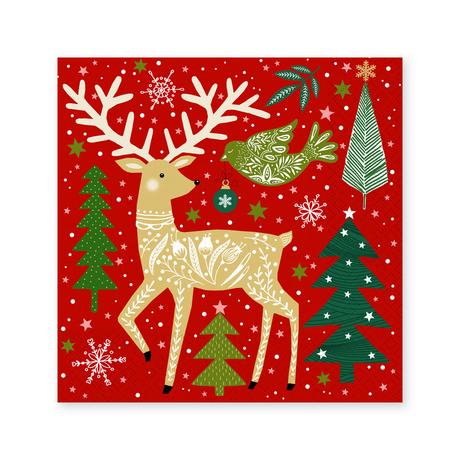 ATELIER Tovaglioli di carta, 20 pezzi Folk Deer 