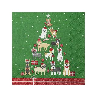 Home Fashion Papierservietten, 20 Stück Christmas Dogs 