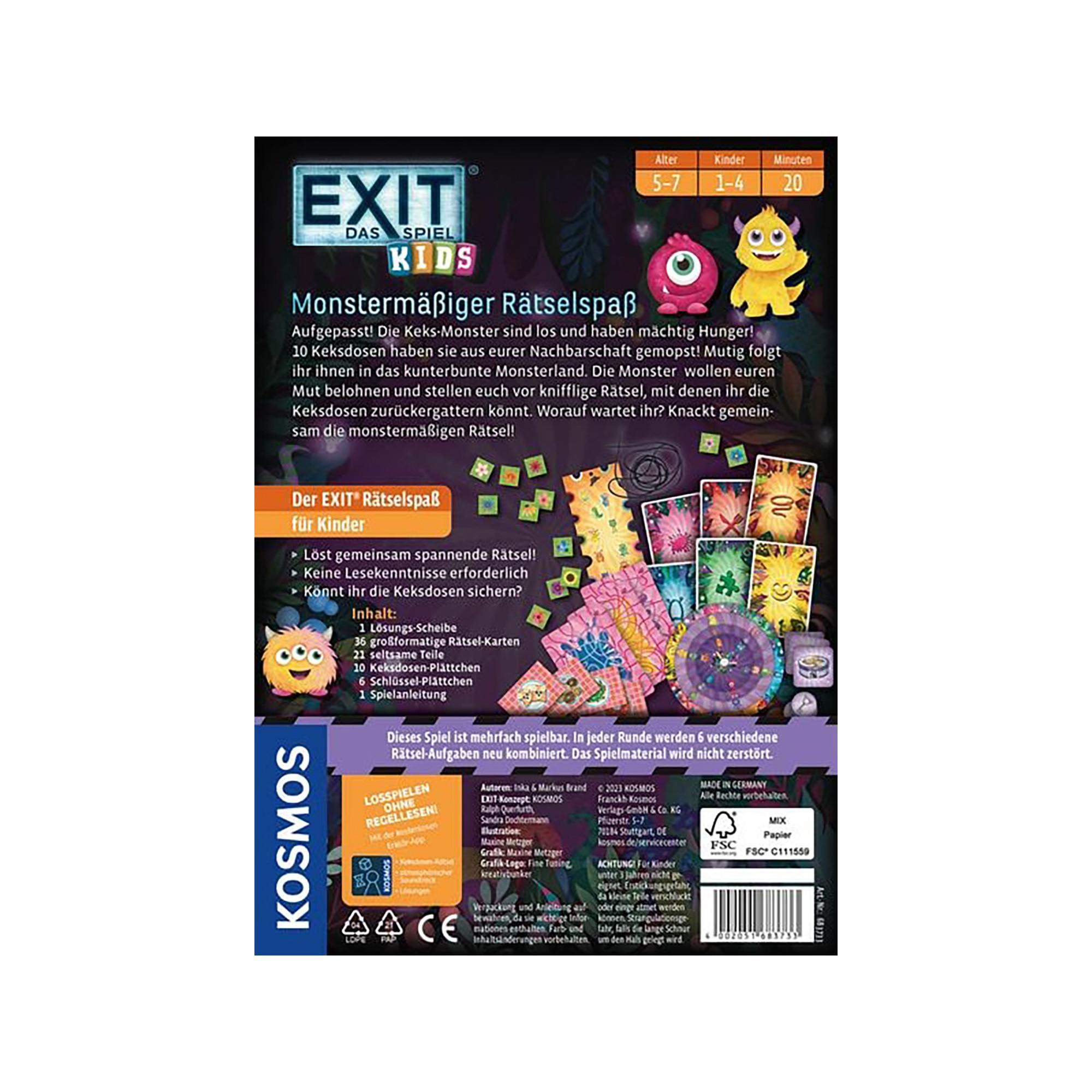 Kosmos  EXIT Kids Monstermässiger Rätselspass, allemand 