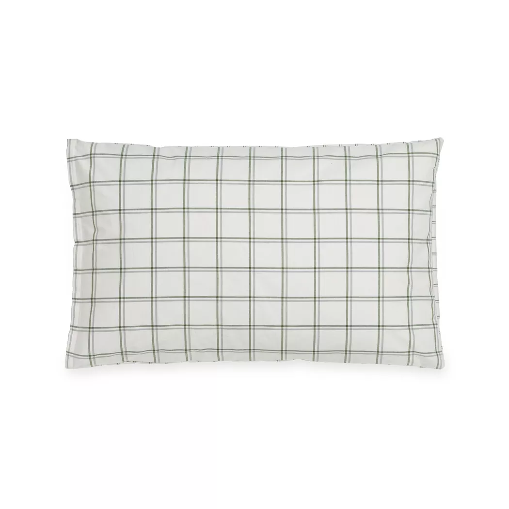 Manor - Kissenbezug, Berga Karierter Flanell Kissenbezug, 50 x 90 cm, Beige