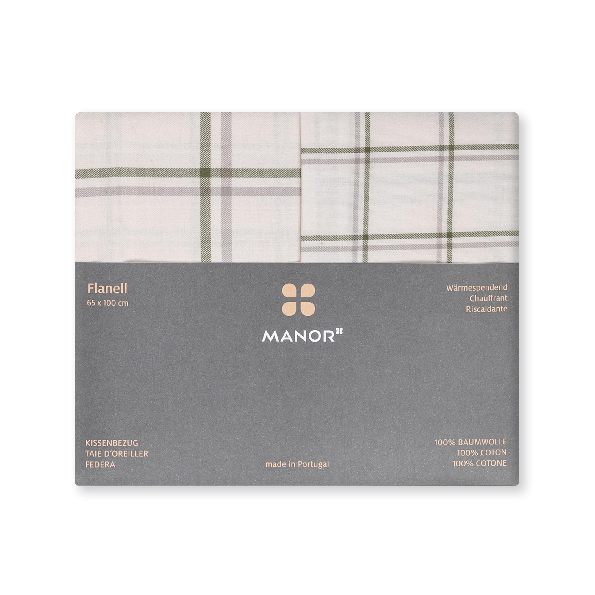 Manor Berga Taie d'oreiller en flanelle à carreaux  