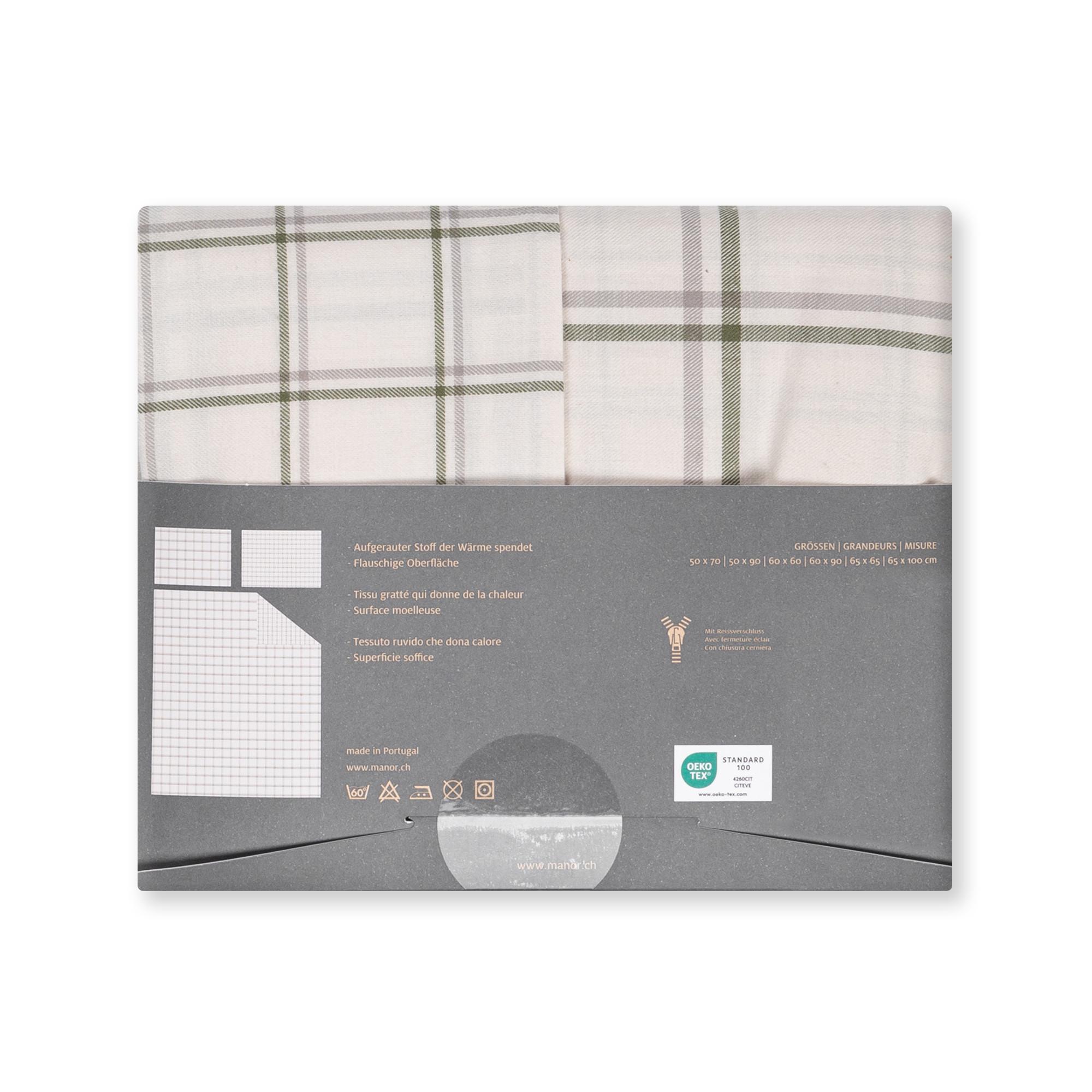 Manor Berga Taie d'oreiller en flanelle à carreaux  