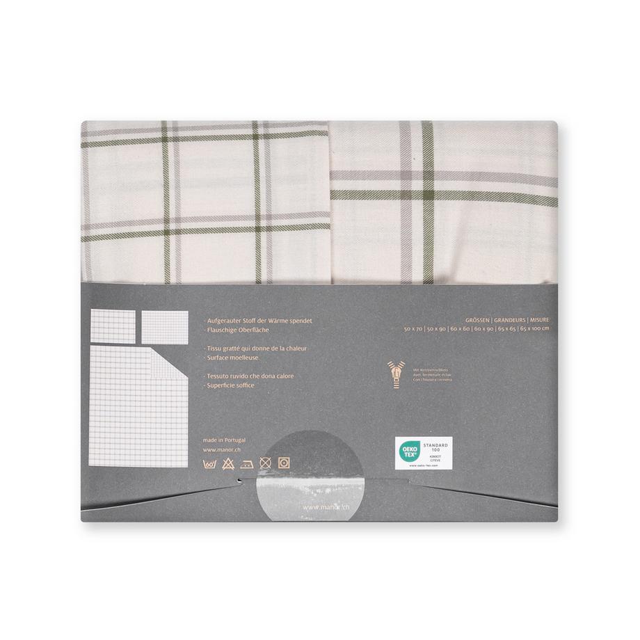 Manor Berga Taie d'oreiller en flanelle à carreaux  