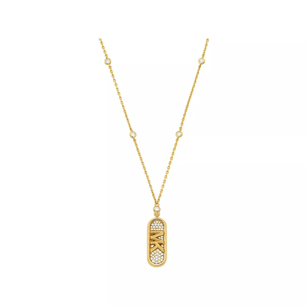 Kette mit Anhänger MICHAEL KORS "Schmuck Geschenk Silber 925 Halsschmuck PREMIUM", gold (gelbgoldfarben), Halsketten, Damen, Silber 925 (Sterlingsilber), L: 45,5, glänzend