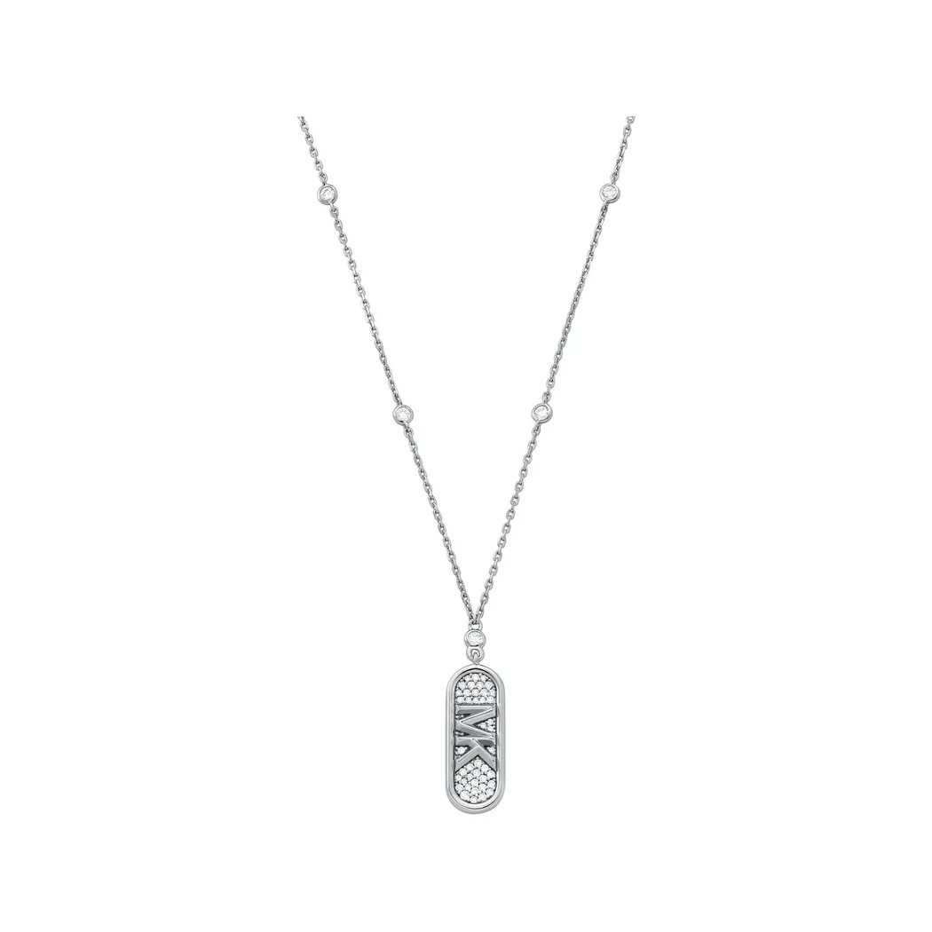 Kette mit Anhänger MICHAEL KORS "Schmuck Geschenk Silber 925 Halsschmuck PREMIUM", silber (silberfarben, kristallweiß), Halsketten, Damen, Silber 925 (Sterlingsilber), L: 45,5 B: 1mm, mit Zirkonia (synth.), B:1mm 2