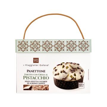 Mit Pistaziencreme gefüllter Panettone
