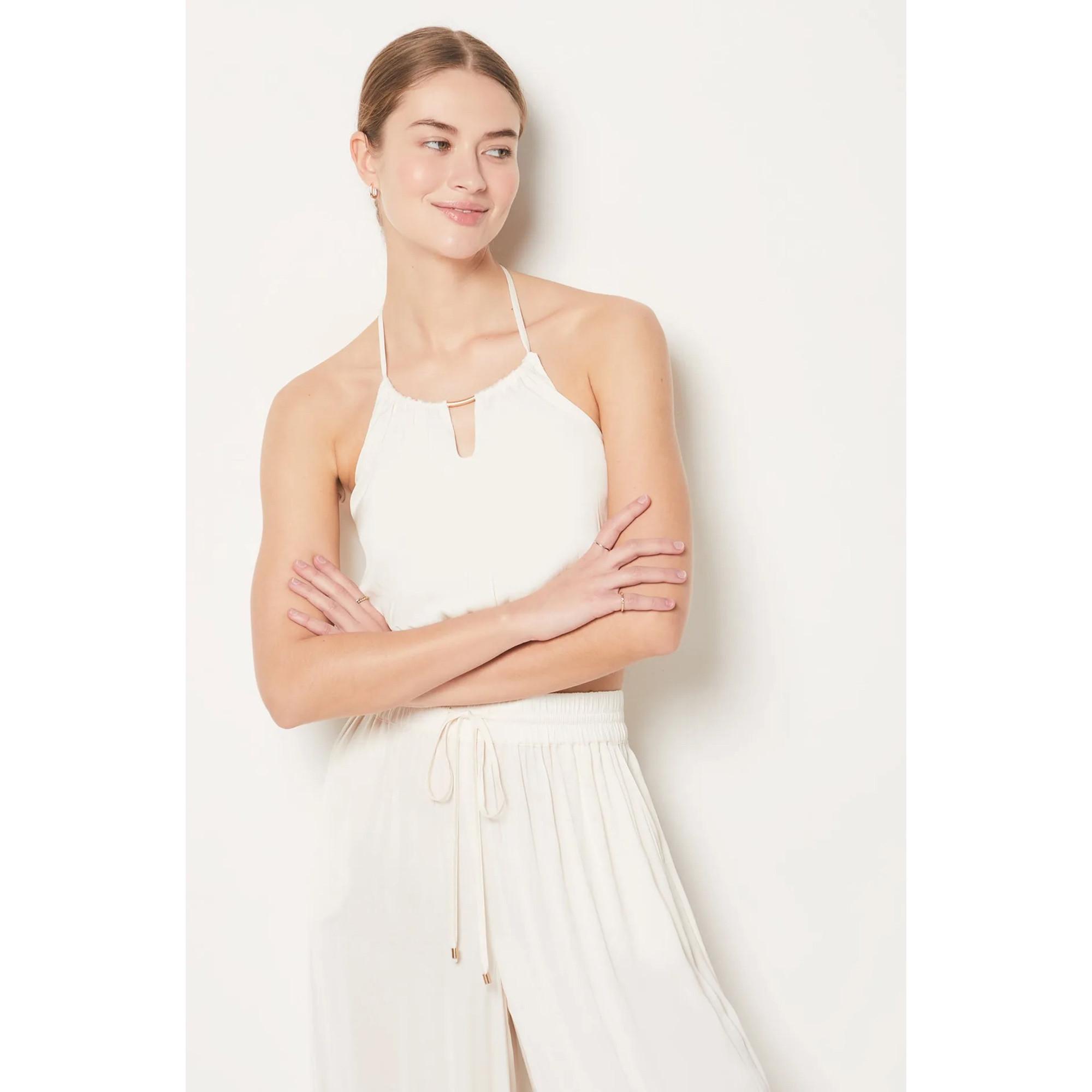 Image of Cropped Top Damen Ecru L