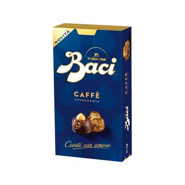 Pralina di cioccolato fondente al gusto di caffè ripiena di nocciole ed estratto di caffè